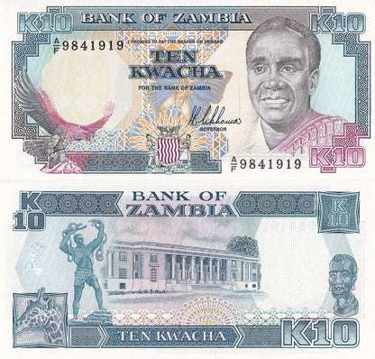 Zambia 10 Kwacha ND (1989-1991) P 31 UNC