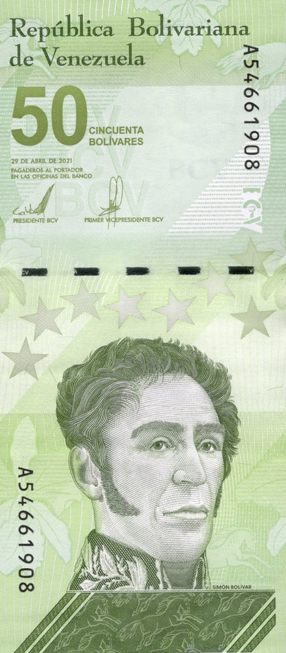 Venezuela 50 Bolivares 2021 P 118 UNC