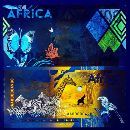 Russia Test Note GOZNAK Africa Rhino Lion Big Elephant Set 3 pcs Matching No.