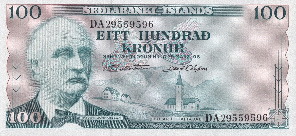 Iceland 100 Kronur 1961 P 44 UNC