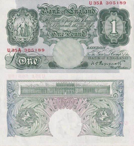 Great Britain 1 Pound ND 1948-1960 P 369 Random Sign H/M AU 
