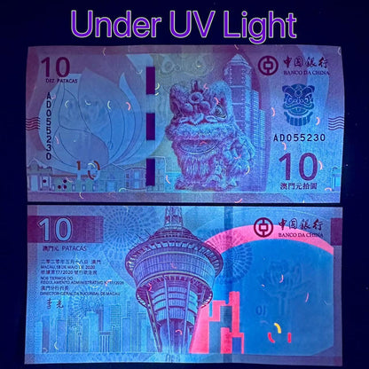 Macau Macao 10 20 Patacas 2024 P 125a 126a New Design issue UNC Set 2 Pcs BOC