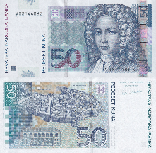 Croatia 50 Kuna 2002 P 40a UNC