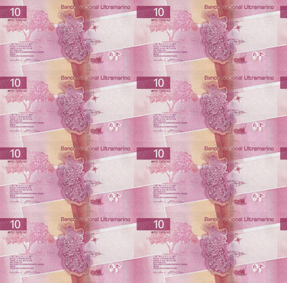 Macau Macao 10 Patacas 2024 P 300a UNC BNU Set 8 pcs Matching Radar No. 406604