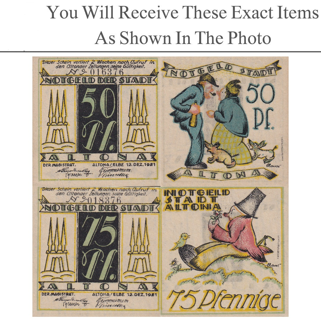 Germany Notgeld ALTONA 50 75 Pfennig 1921 Set 2 pcs
