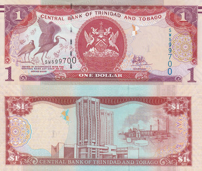 Trinidad&Tobago 1 Dollar 2006 P 46A UNC 1 Bundle Lot 100 pcs