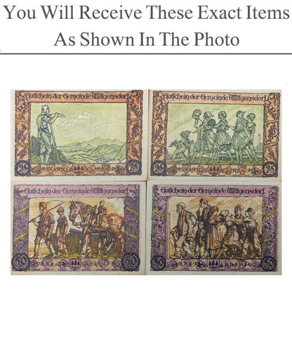 Germany Notgeld WITTGENSDORF 25 50 Pfennig 1921 Full Set 4 pcs