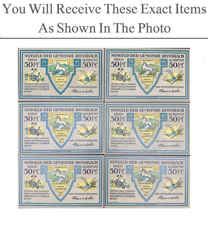 Germany Notgeld ROSSBACH 50 Pfennig 1921 Full Set 6 pcs