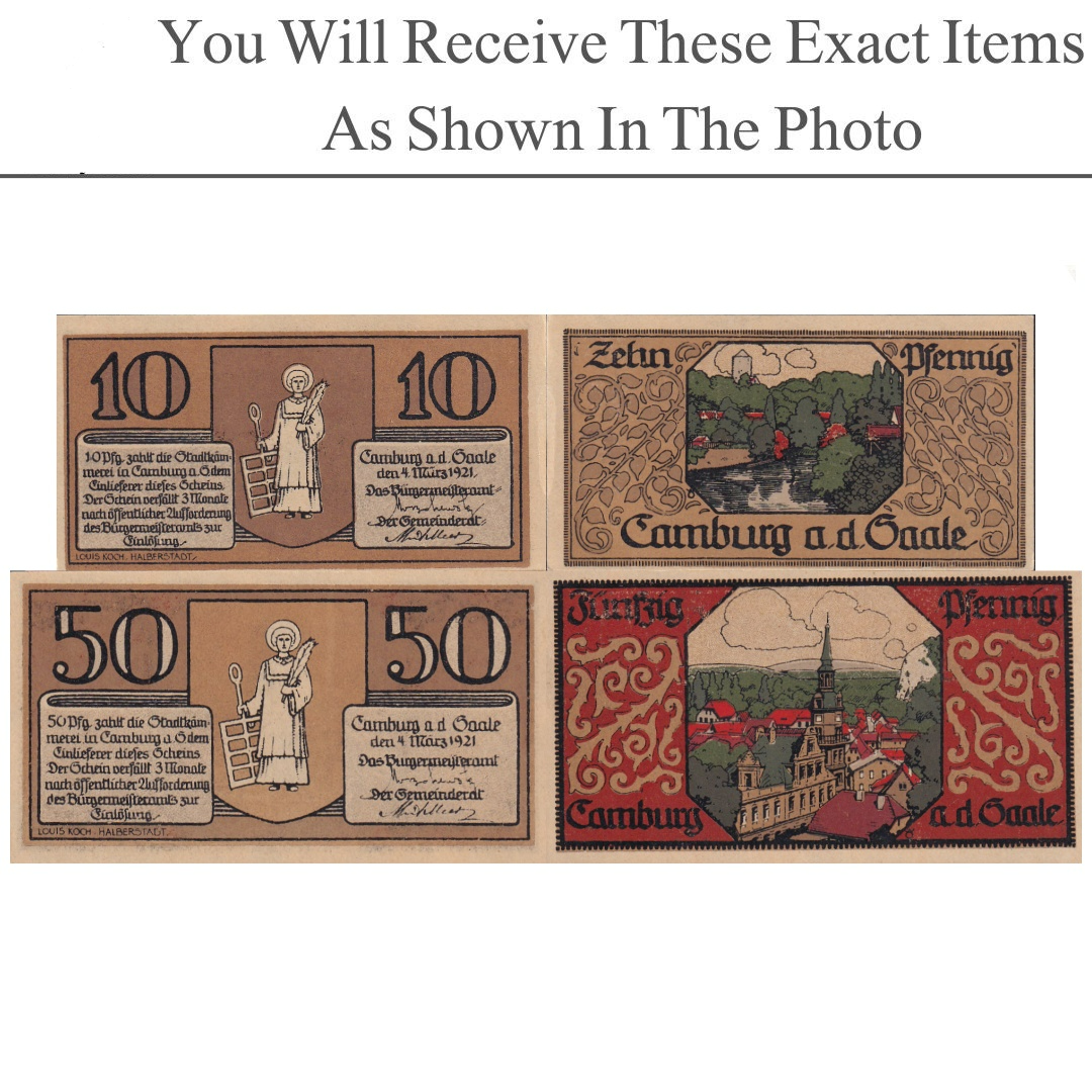 Germany Notgeld CAMBURG A.D SAALE 10 50 Pfennig 1921 Set 2 pcs