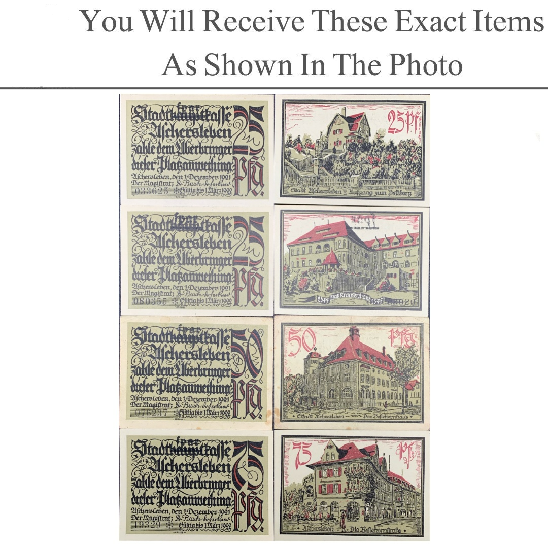 Germany Notgeld ASCHERSLEBEN 25 50 75 Pfennig 1921 Set 4 pcs