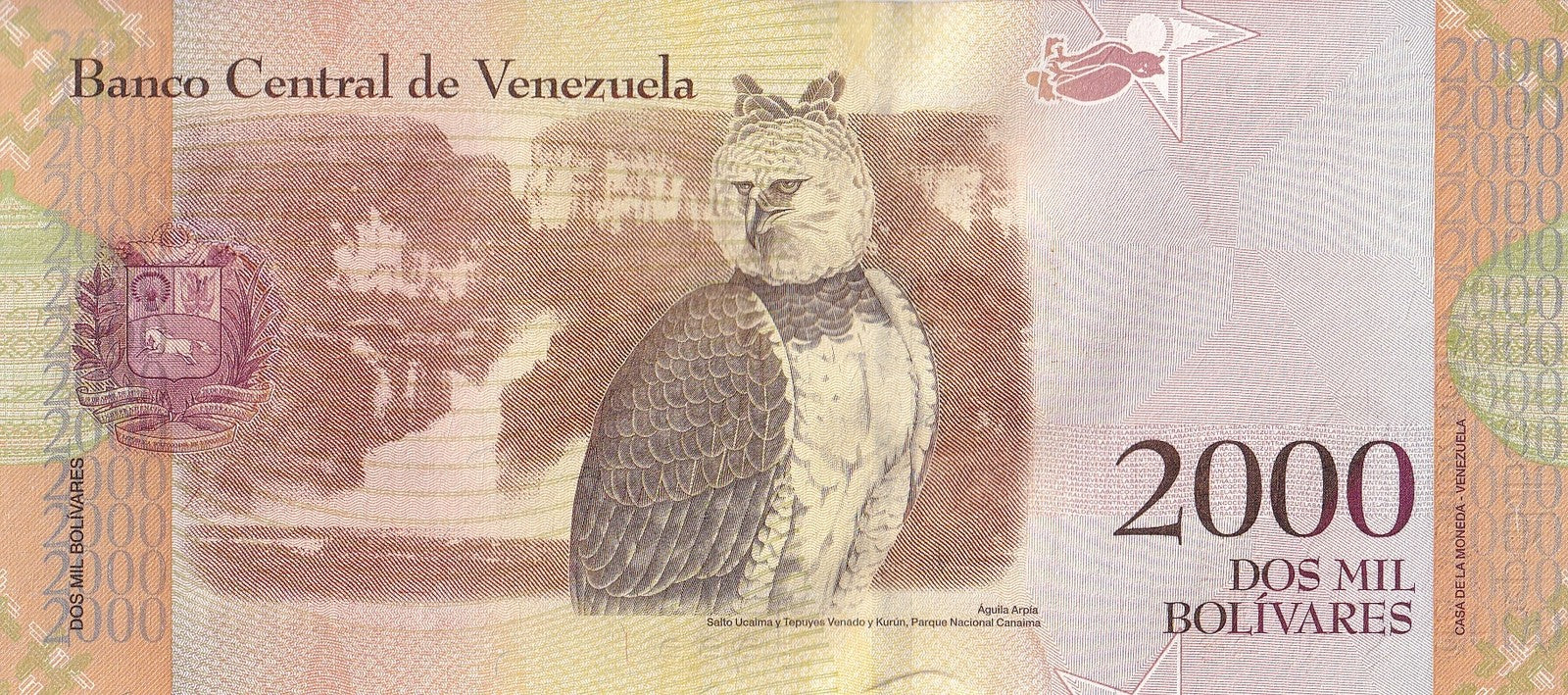 Venezuela 2000 Bolivares 2016 P 96b UNC