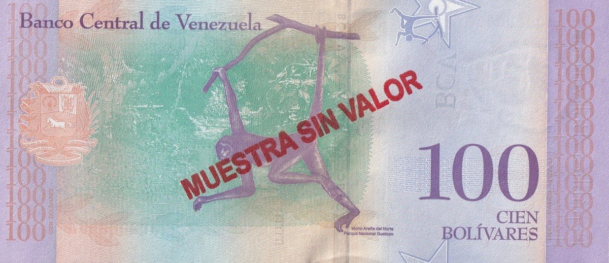 Venezuela 100 Bolivars 2018 P 106 UNC SPECIMEN