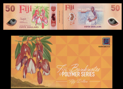 Fiji 50 Dollars 2026 P New Polymer Design UNC AA Prefix With Folder