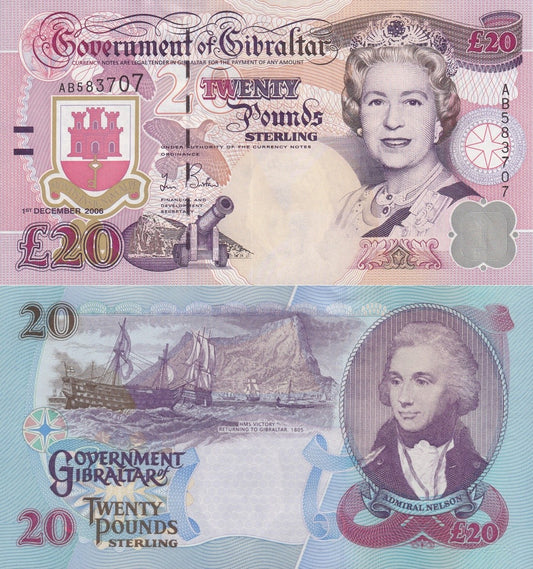 Gibraltar 20 Pounds Sterling 2006 P 33 UNC