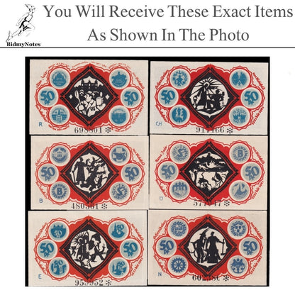 Germany Notgeld BIELEFELD 50 Pfennig 1921 Set 6 pcs