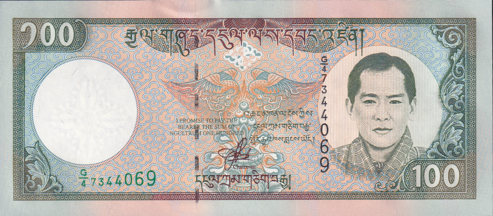 Bhutan 100 Ngultrum ND 2000 P 25 UNC