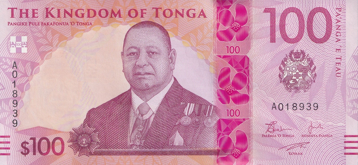 Tonga 100 Pa'anga ND 2023 (2024) P 55 UNC