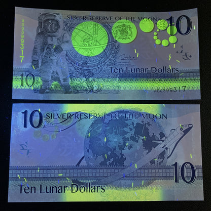 Australia 10 Lunar Dollars 2014 UNC Silver Reserve of the Moon With Folder