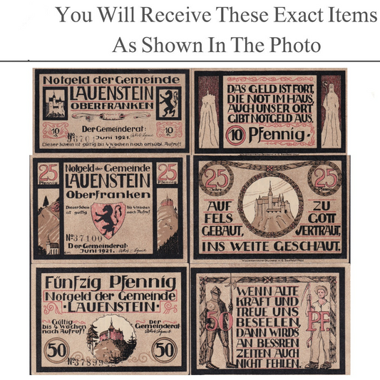 Germany Notgeld GRAAL 10 25 50 Pfennig 1922 Set 3 pcs