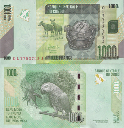 Congo Democratic Republic 1000 Francs 2022 P 101 UNC