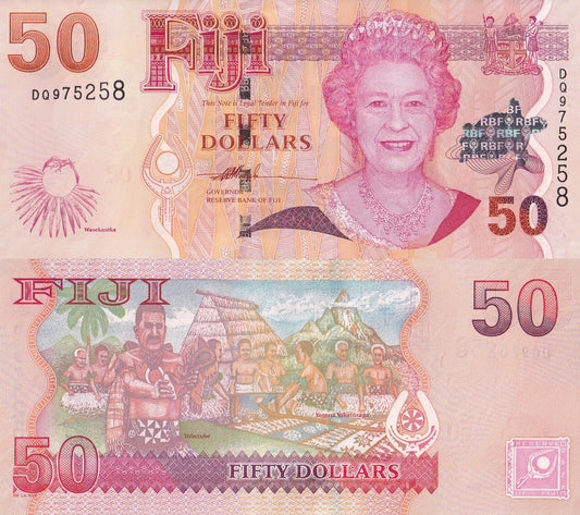 Fiji 50 Dollars ND 2007 P 113 Queen Elizabeth II UNC