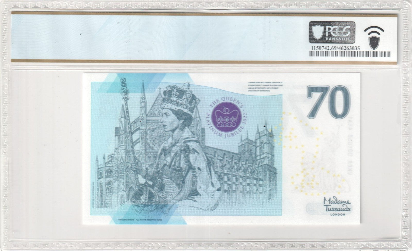 Great Britain COMM. Test Note 70 Pounds 2022 Queen 70th UNC PCGS 69 PPQ