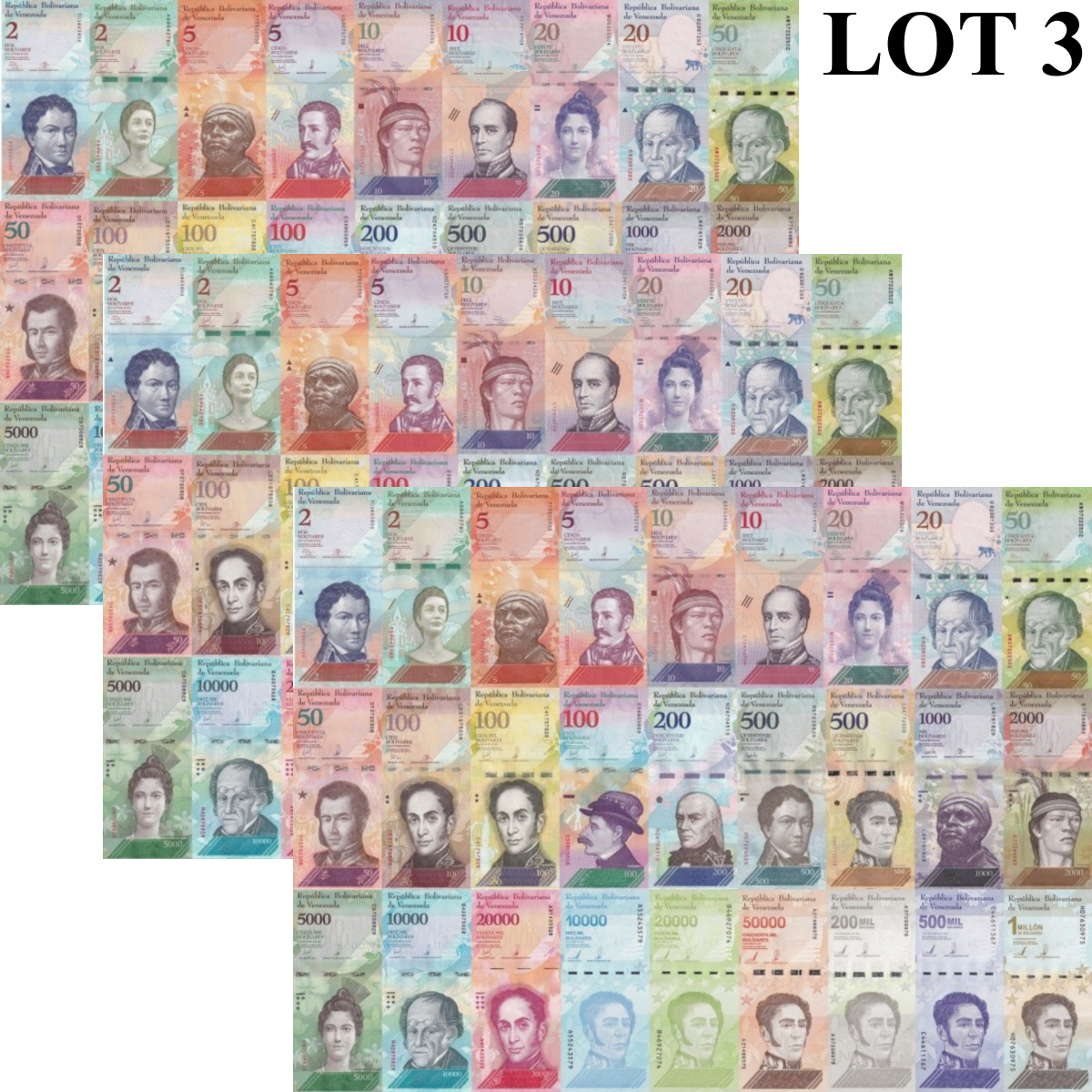 Venezula 2- 1000000 Bolivares 2007-2020 P 88-114 UNC Set 27 pcs Lot 3