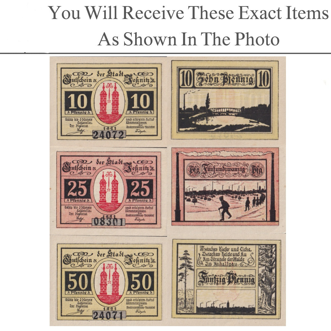 Germany Notgeld CHEMNITZ 10 25 50 Pfennig 1921 Set 3 pcs