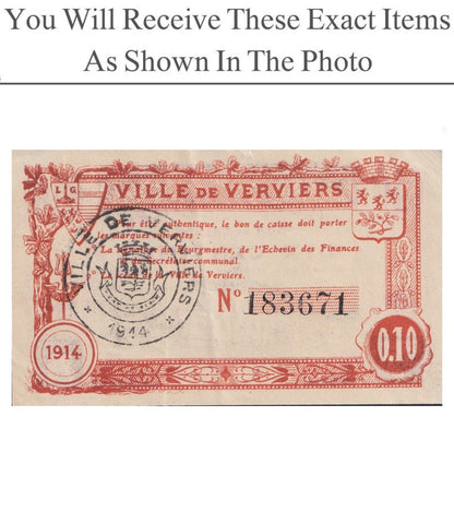 Belgium Notgeld VERVIERS 10 Centimes 1914