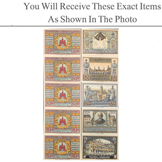 Germany Notgeld KREUZBURG 25 50 75 Pfennig 1921 Set 5 pcs