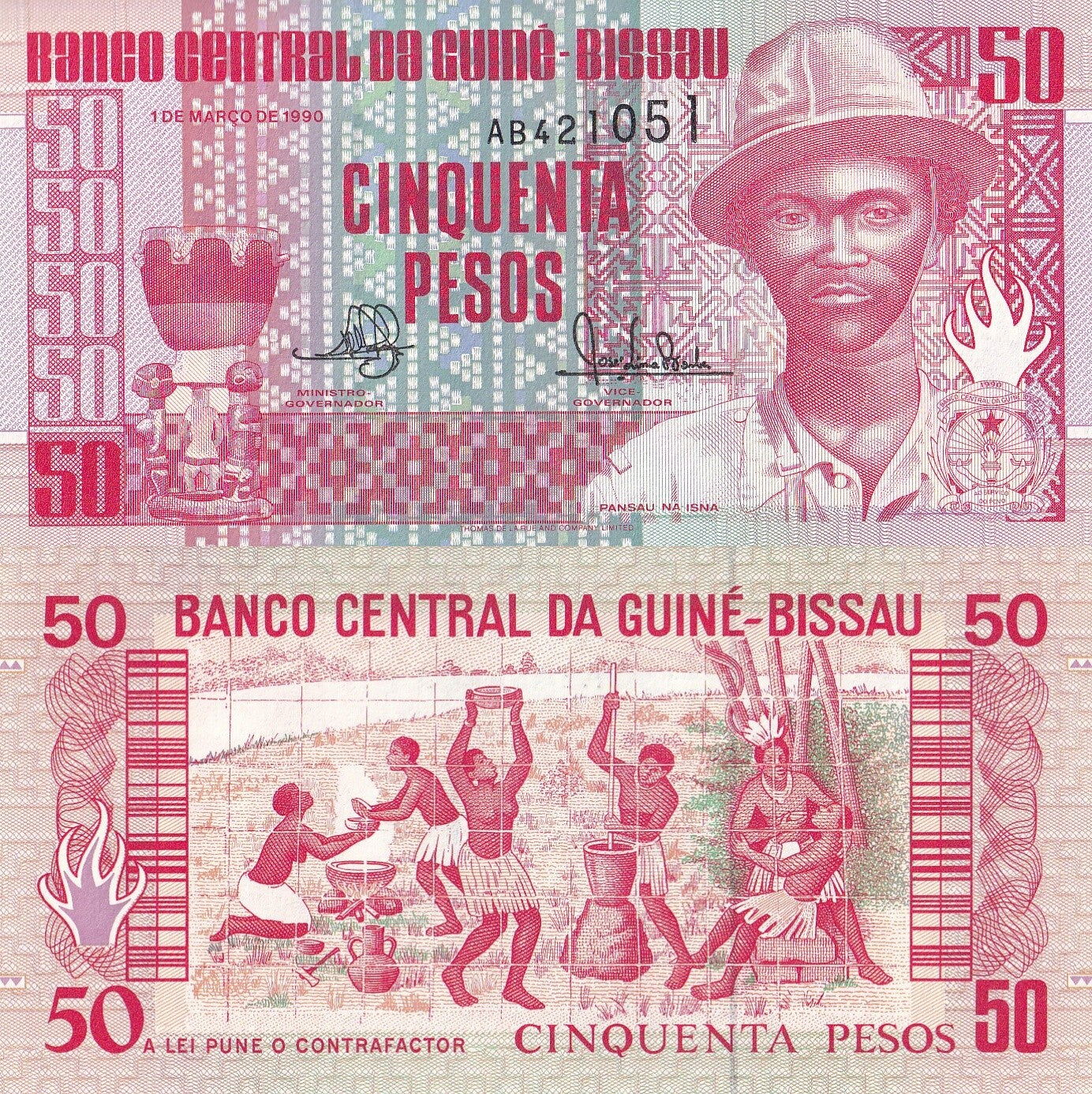 Guinea Bissau 50 Pesos 1990 P 10 UNC