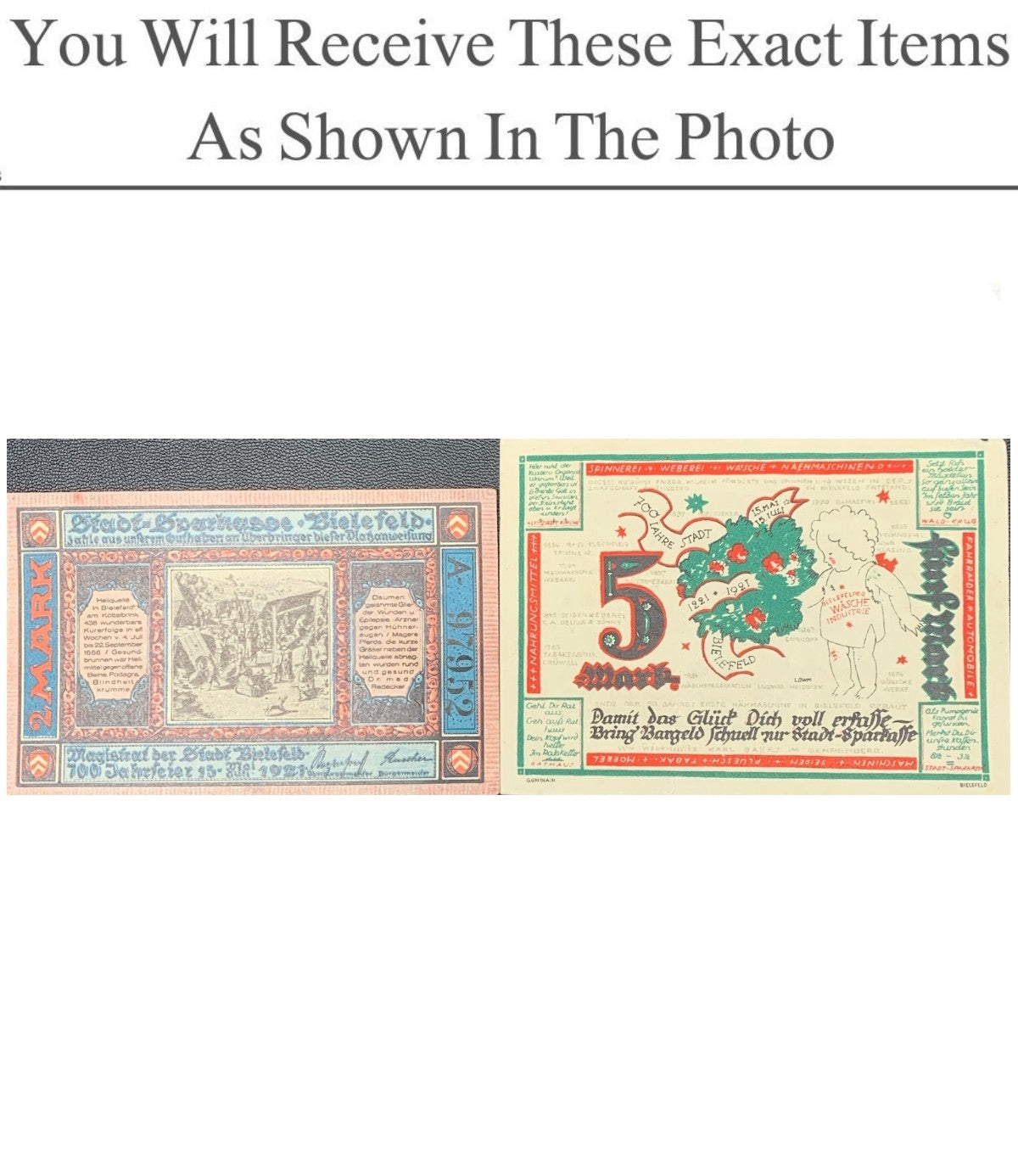 Germany Notgeld BIELEFELD 2 5 Mark 1921 Set 2 pcs
