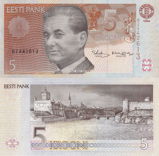 Estonia 5 Krooni 1994 P 76 UNC