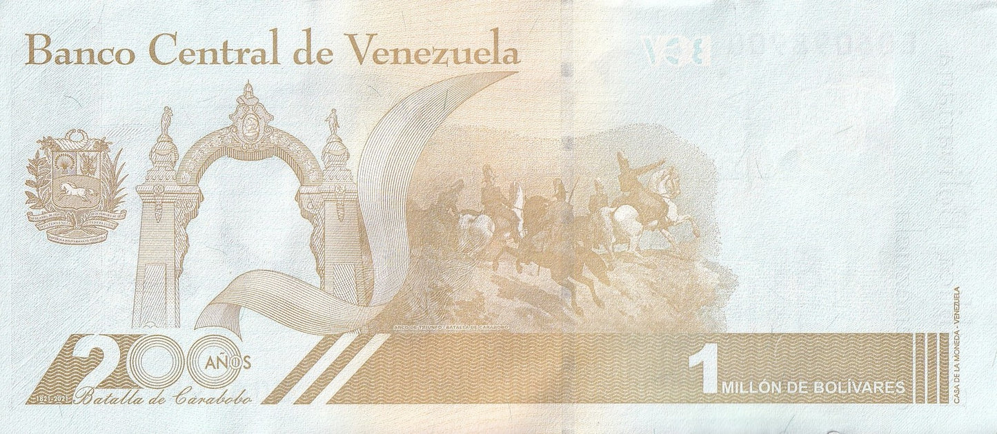 Venezuela 1 Million 1000000 Bolivares 2020/2021 P 114 (1-2) UNC