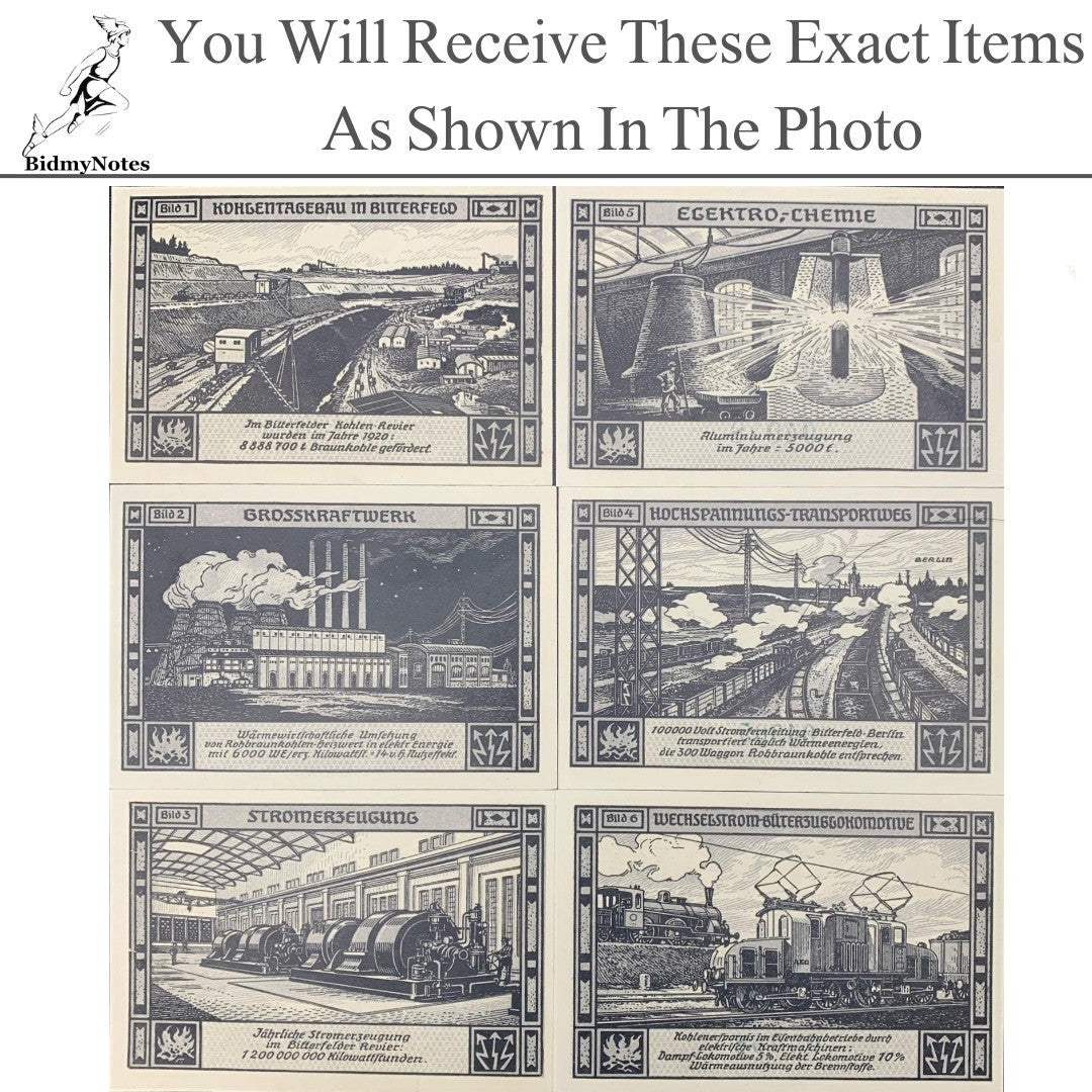 Germany Notgeld BITTERFELD 75 Pfennig 1921 Set 6 pcs