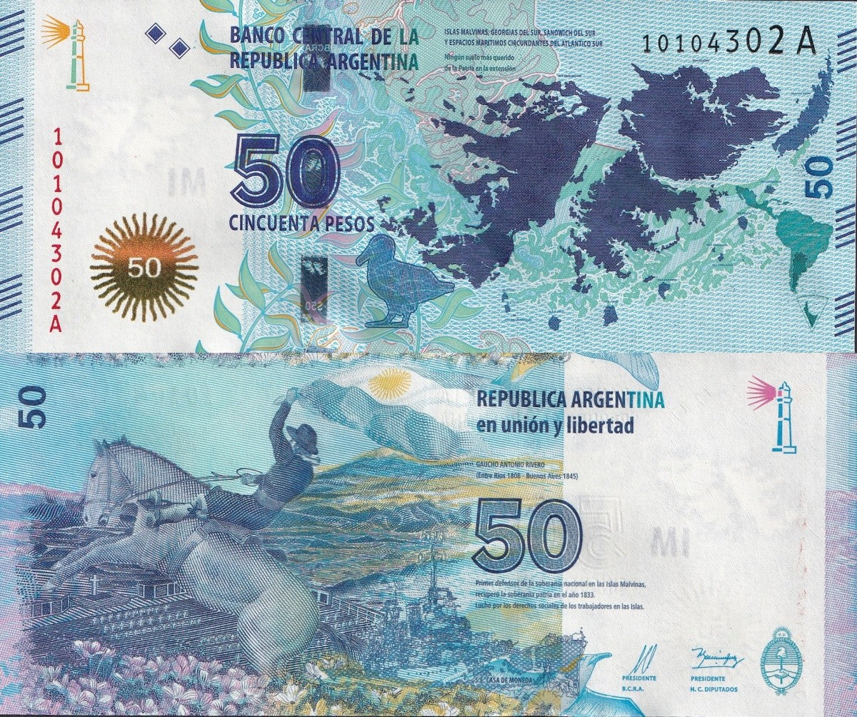 Argentina 50 Pesos ND(2015) P 362a COMM. UNC 1 Bundle 100 pcs