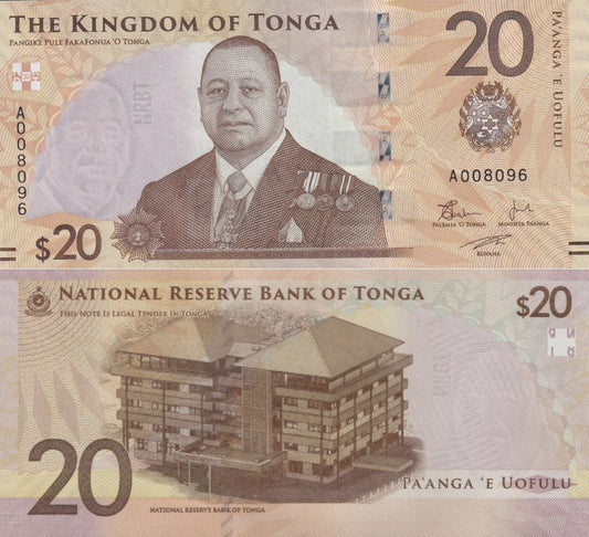 Tonga 20 Pa'anga ND 2023 2024 P 53 New Issue UNC