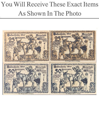 Germany Notgeld WITTGENSDORF 25 50 Pfennig 1921 Full Set 4 pcs