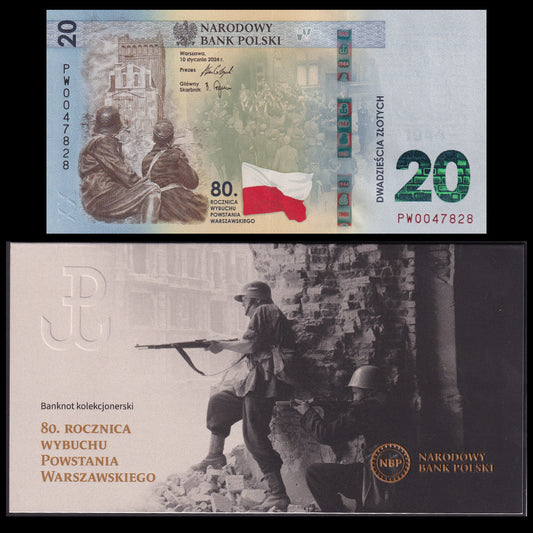Poland 20 Zloty 2024 NEW P 198 UNC Commemorative With Folder