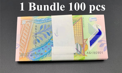 North Macedonia 10 Denari 2018 P 25 Polymer UNC 1 Bundle Lot 100 pcs