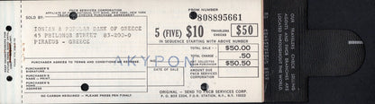 USA 10 Dollars 1969 First National City Corp. Bank Cheque UNC W/Booklet (1 Note)