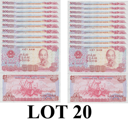 Viet Nam Vietnam 500 Dong 1988 P 101 UNC 1/5 Bundle Lot 20 pcs