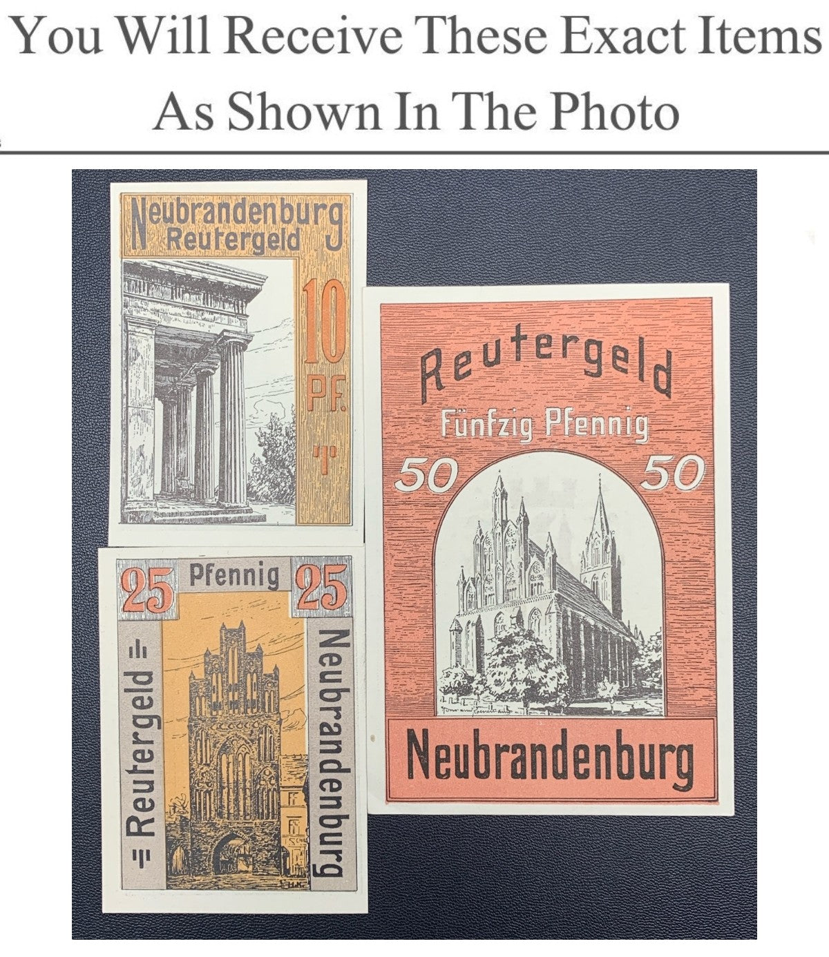 Germany Notgeld NEBRANDENBURG 10 25 50 Pfenning 1921 Set 3 pcs