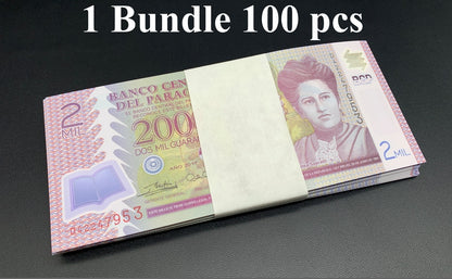 Paraguay 2000 Guaranies 2017 P 228 Polymer UNC 1 Bundle Lot 100 pcs