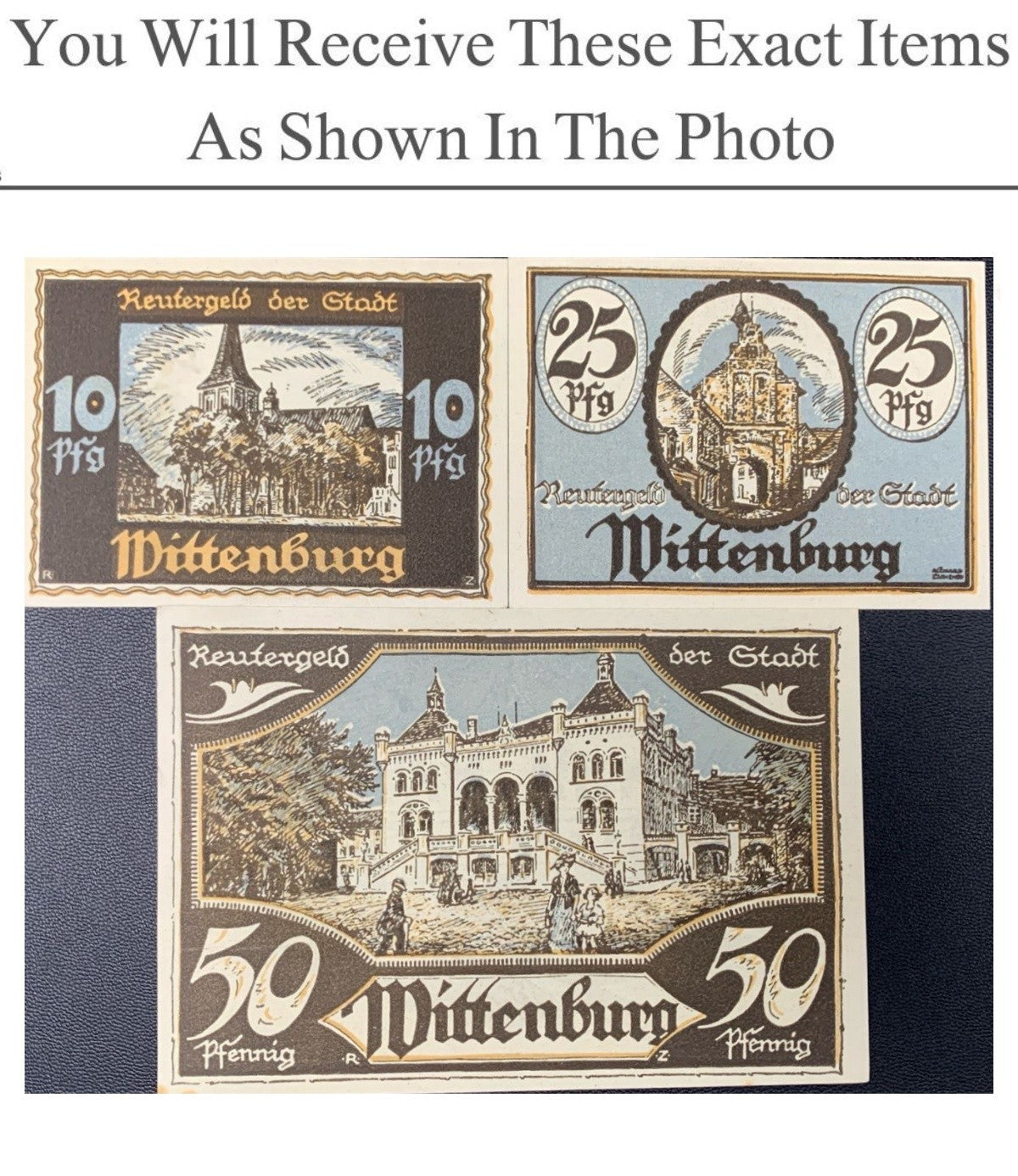 Germany Notgeld WITTENBURG 10 25 50 Pfennig 1922 Full Set 3 pcs