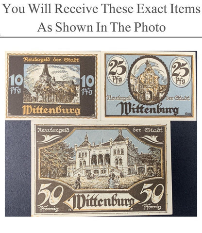 Germany Notgeld WITTENBURG 10 25 50 Pfennig 1922 Full Set 3 pcs