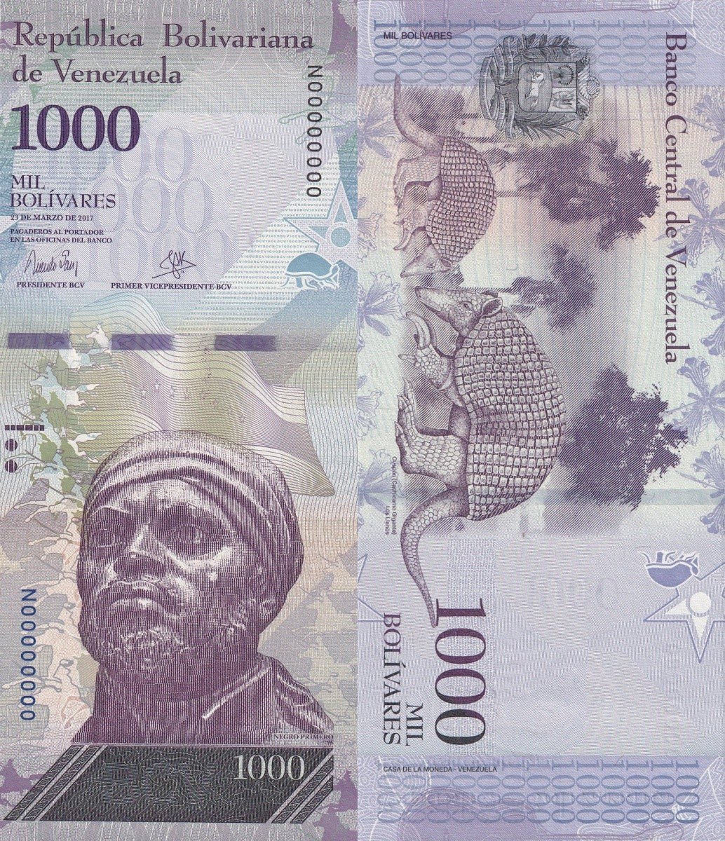 Venezuela 1000 Bolivars 2017 P 95 UNC SPECIMEN