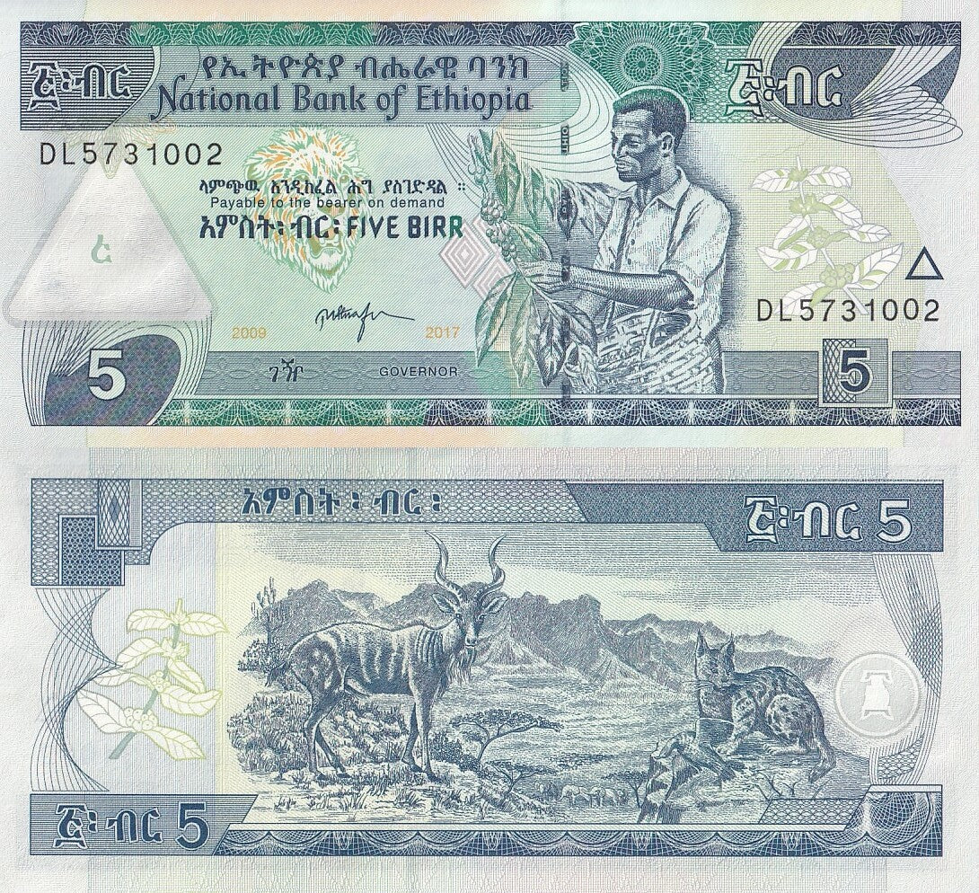 Ethiopia 5 Birr 2009/2017 P 47h UNC