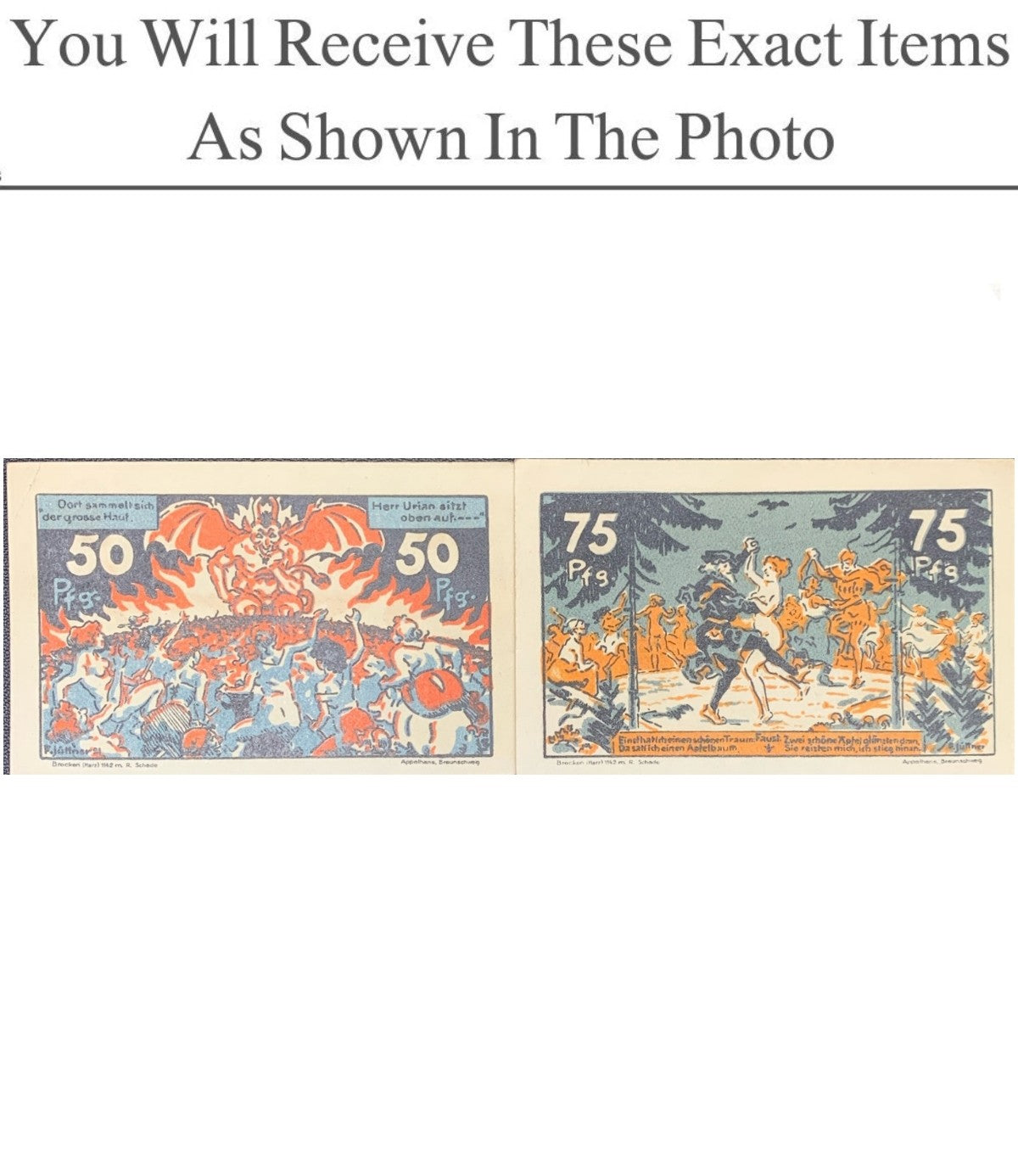 Germany Notgeld SCHIERKE 50 75 Pfenning 1921 Set 2 pcs