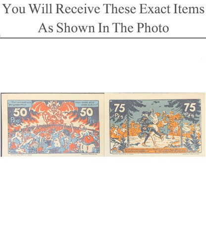 Germany Notgeld SCHIERKE 50 75 Pfenning 1921 Set 2 pcs